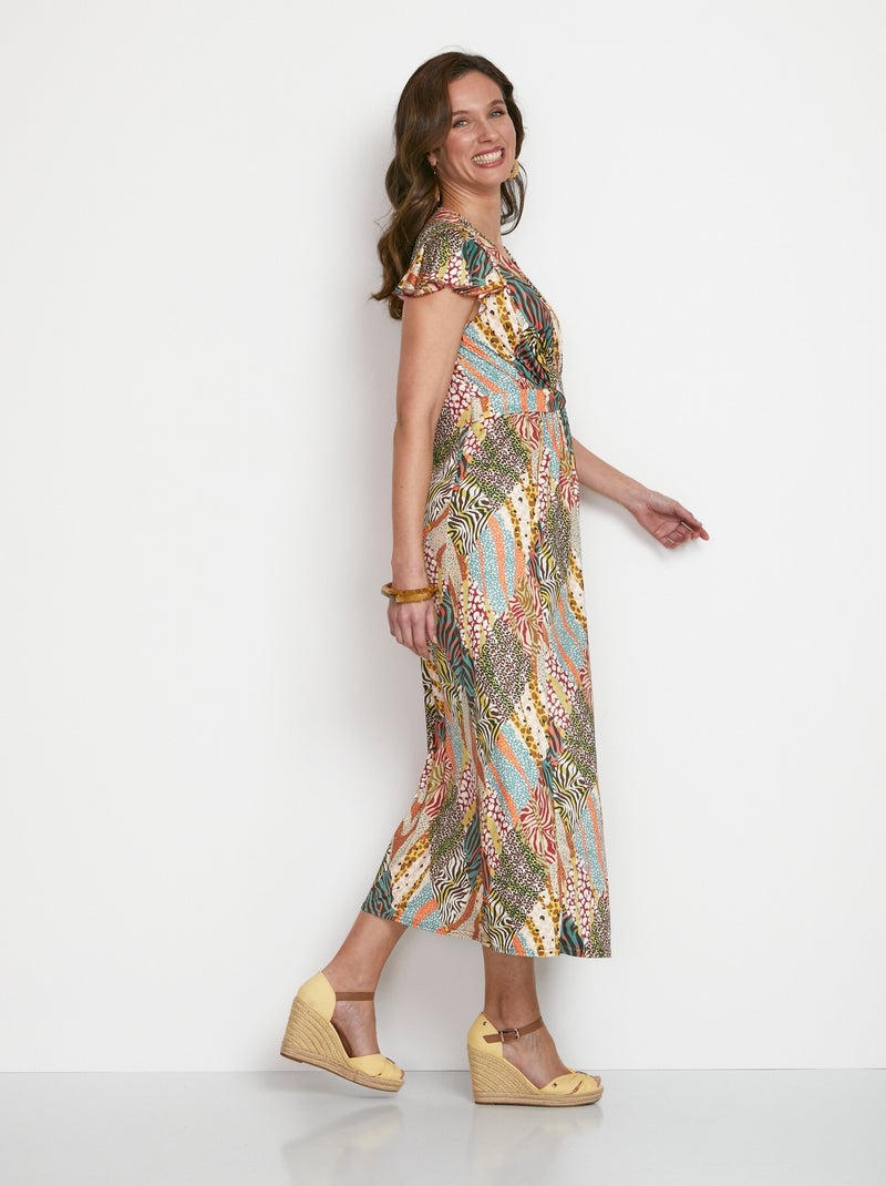 Robe longue évasée imprimé safari - AFIBEL Multicolore - Kiabi
