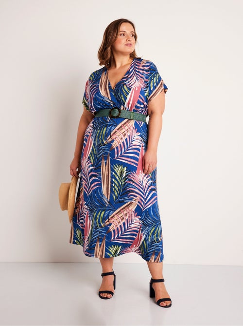 Robe longue évasée imprimé tropical - Afibel - Kiabi