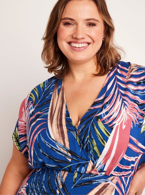 Robe longue évasée imprimé tropical - Afibel - Kiabi