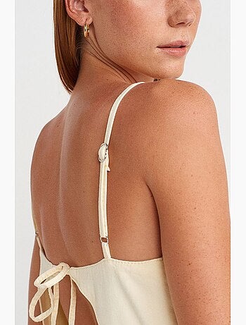 Robe longue évasée sans manches nouée devant dilvin