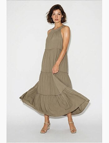Robe longue femme à col licou lucci
