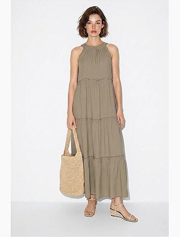 Robe longue femme à col licou lucci