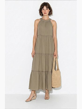 Robe longue femme à col licou lucci