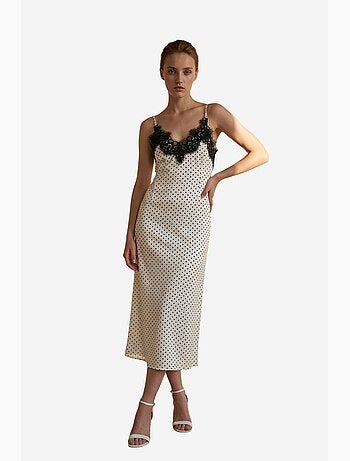 Robe longue femme en mousseline à pois my fashion