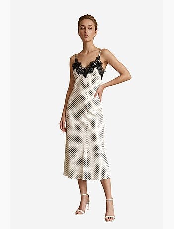 Robe longue femme en mousseline à pois my fashion