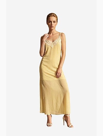 Robe longue femme en mousseline à pois my fashion
