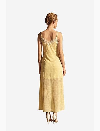 Robe longue femme en mousseline à pois my fashion