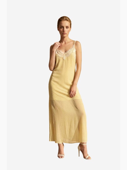 Robe longue femme en mousseline à pois my fashion - Kiabi