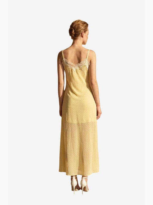 Robe longue femme en mousseline à pois my fashion - Kiabi