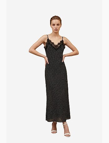 Robe longue femme en mousseline à pois my fashion