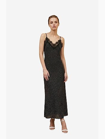 Robe longue femme en mousseline à pois my fashion