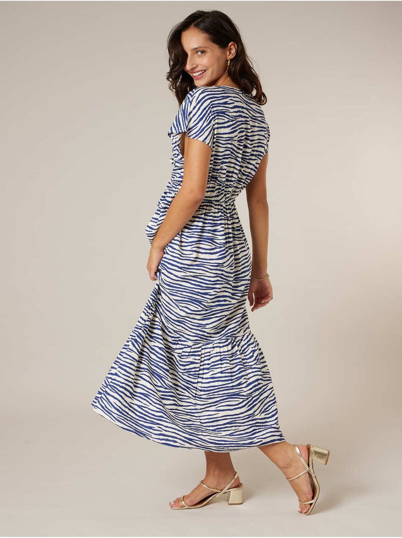 Robe longue femme fantaisie 'Deeluxe' Bleu - Kiabi