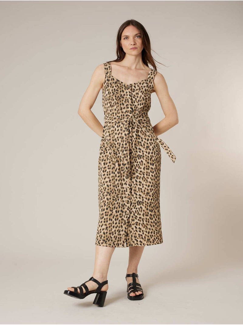 Robe longue femme fluide 'Deeluxe' Beige - Kiabi