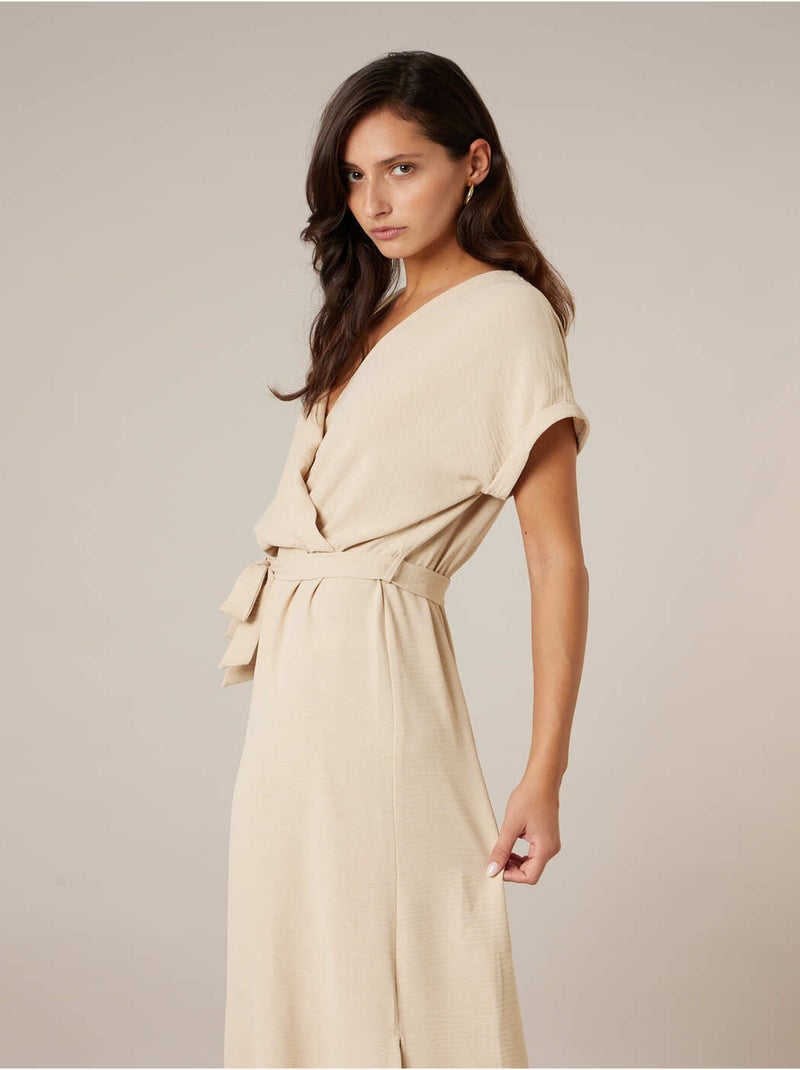 Robe longue femme fluide 'Deeluxe' Beige - Kiabi