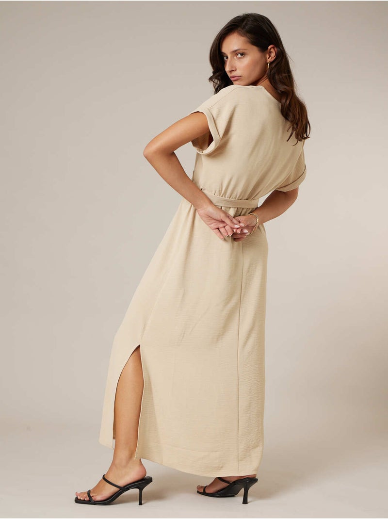 Robe longue femme fluide 'Deeluxe' Beige - Kiabi