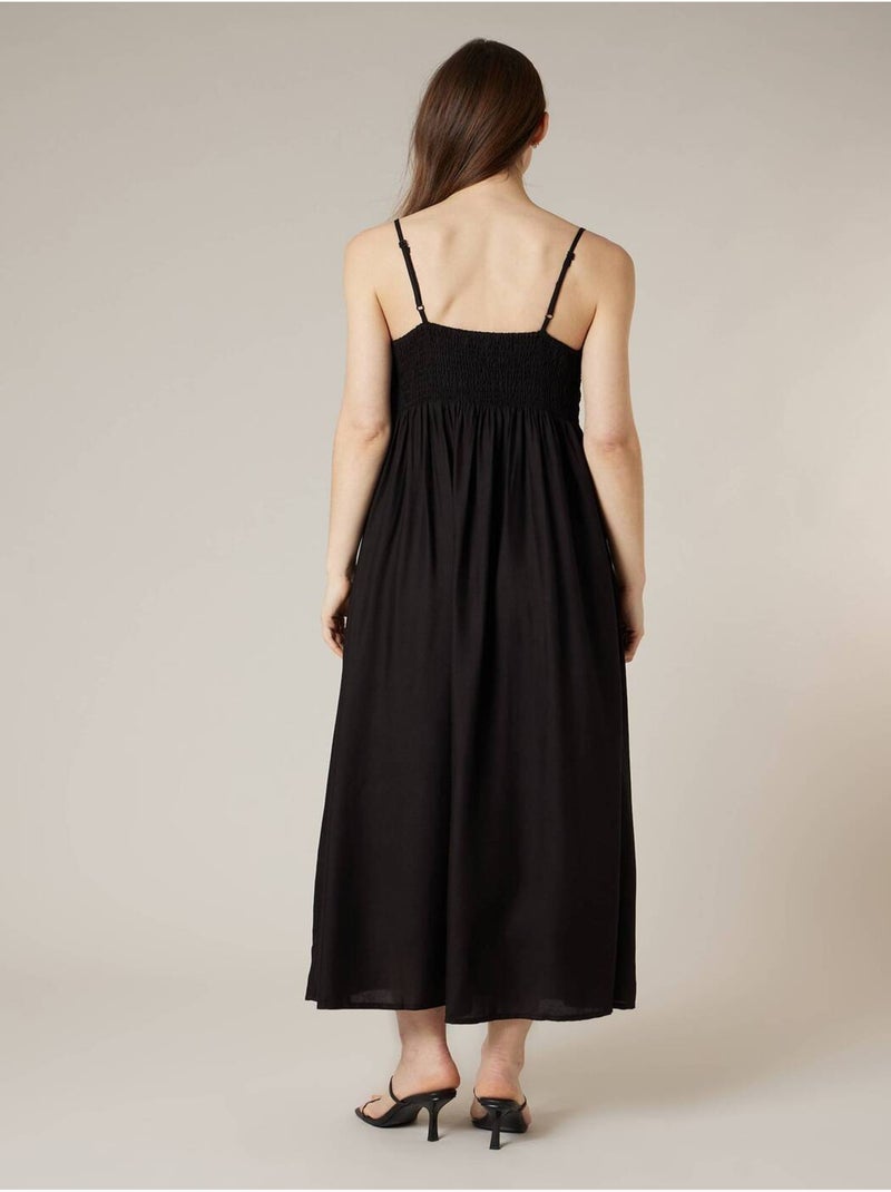 Robe longue femme fluide 'Deeluxe' Noir - Kiabi