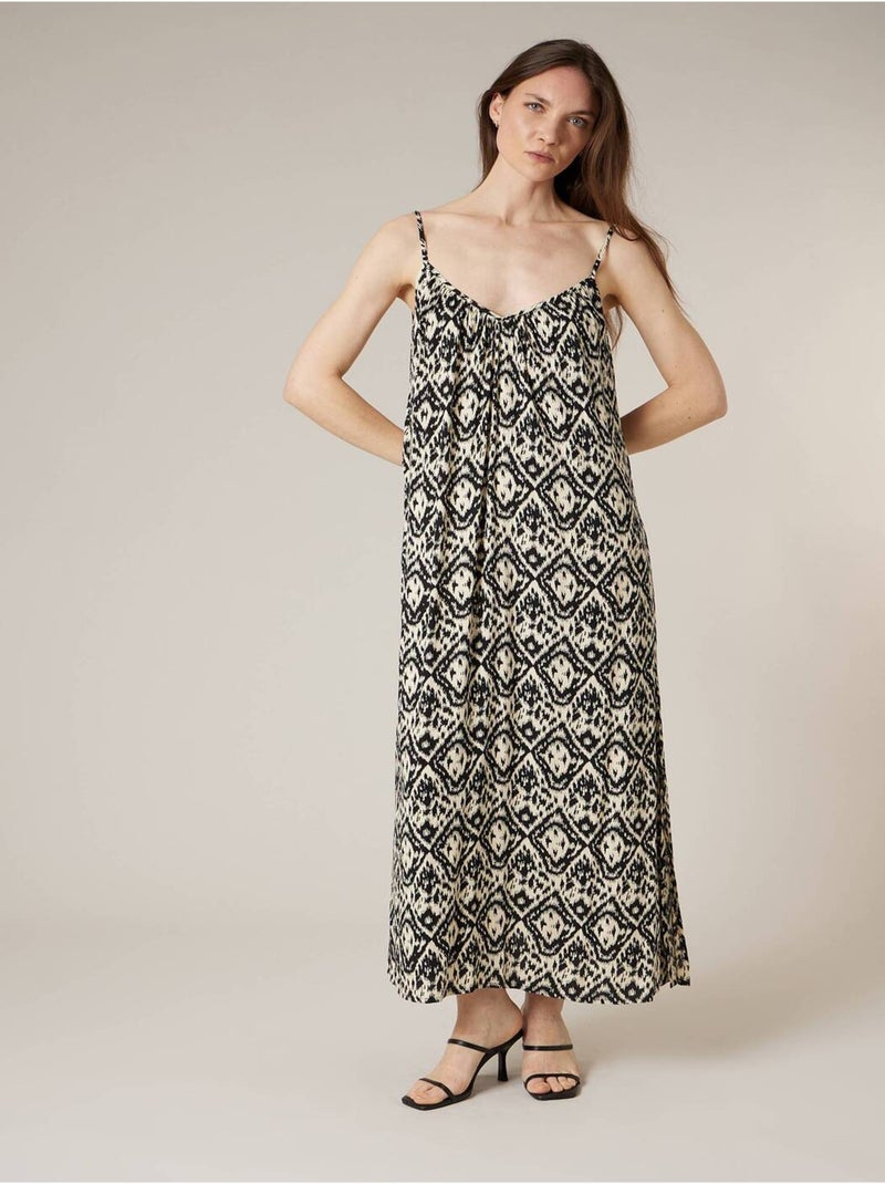 Robe longue femme fluide 'Deeluxe' Noir - Kiabi