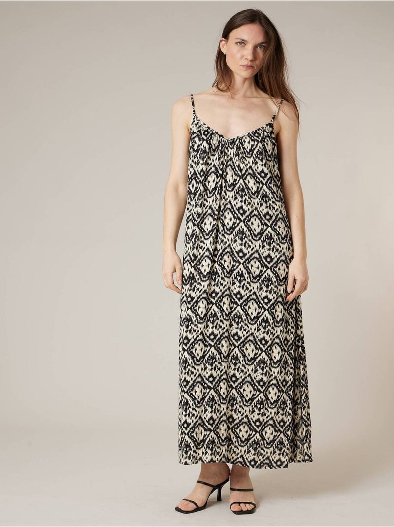 Robe longue femme fluide 'Deeluxe' Noir - Kiabi