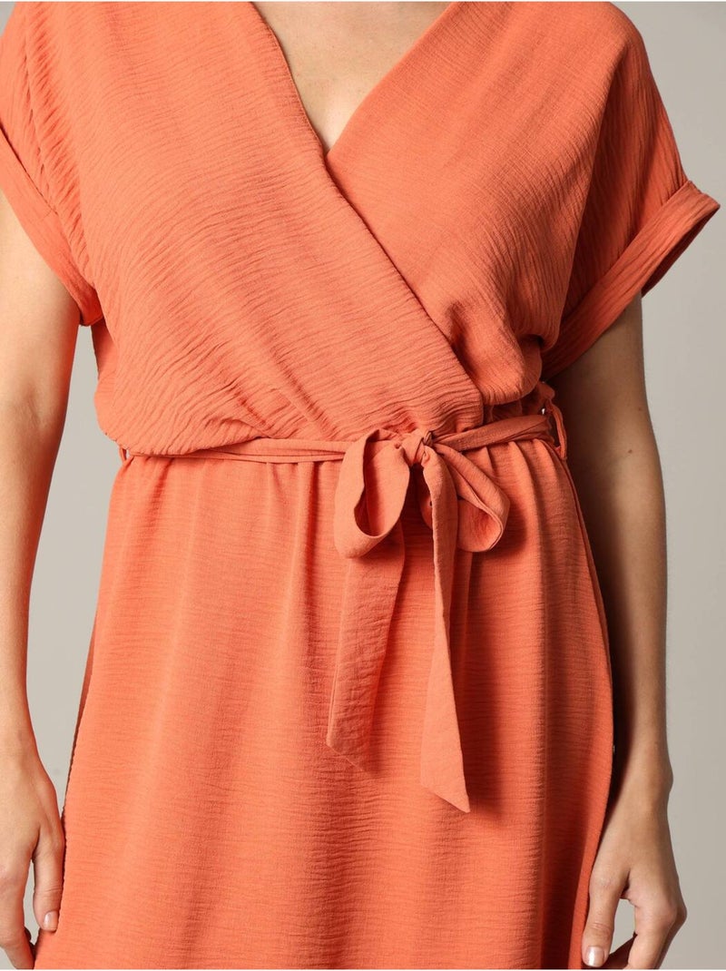 Robe longue femme fluide 'Deeluxe' Rouge brique - Kiabi