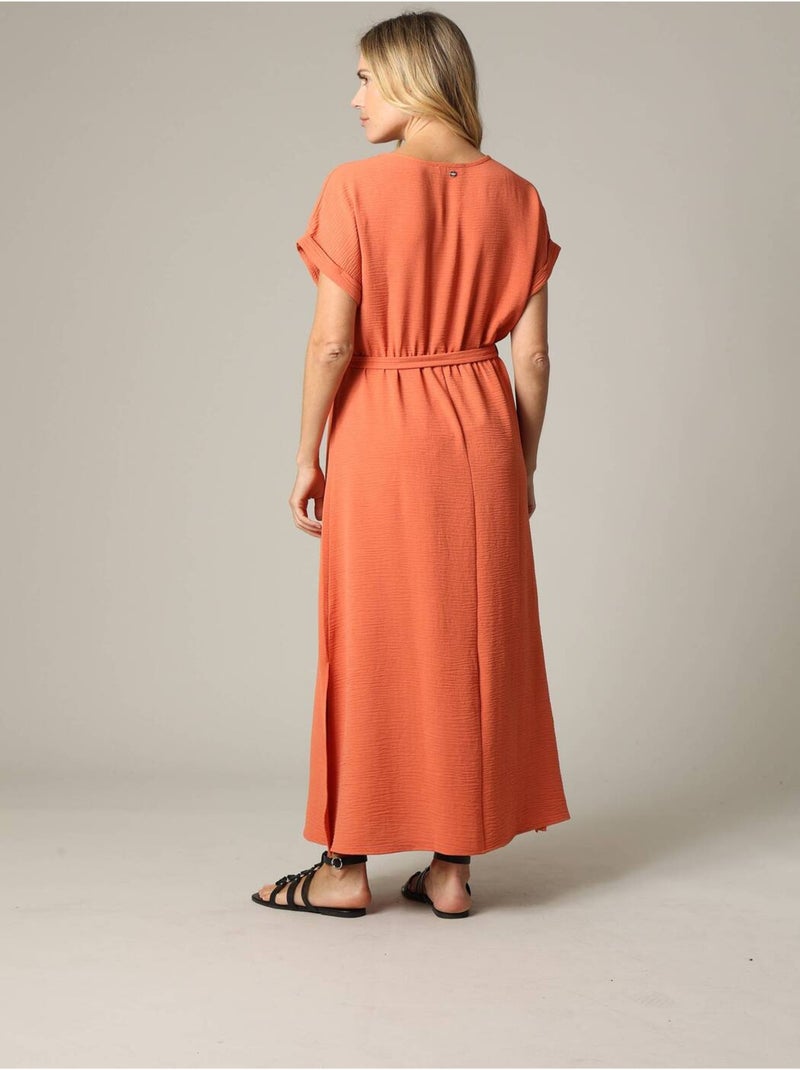 Robe longue femme fluide 'Deeluxe' Rouge brique - Kiabi