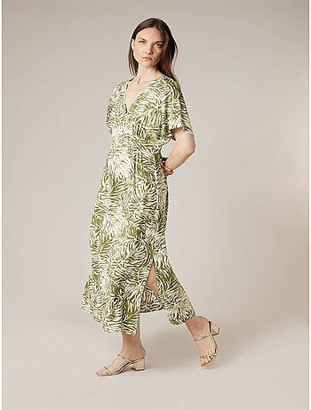 Robe longue femme imprimé végétal 'Deeluxe'
