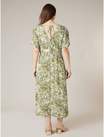 Robe longue femme imprimé végétal 'Deeluxe'