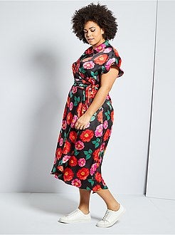 Robe longue fermeture croisée - Kiabi