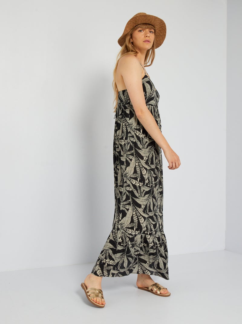 Robe longue finition étage Noir - Kiabi