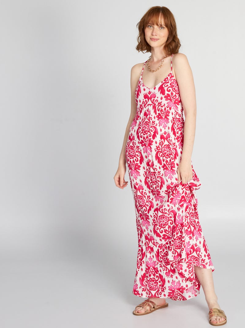 Robe longue finition étage Rose - Kiabi