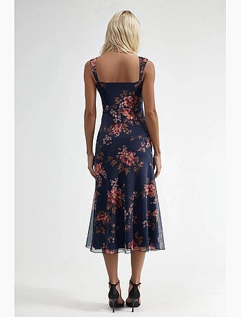 Robe longue fleurie à col carré hiccup