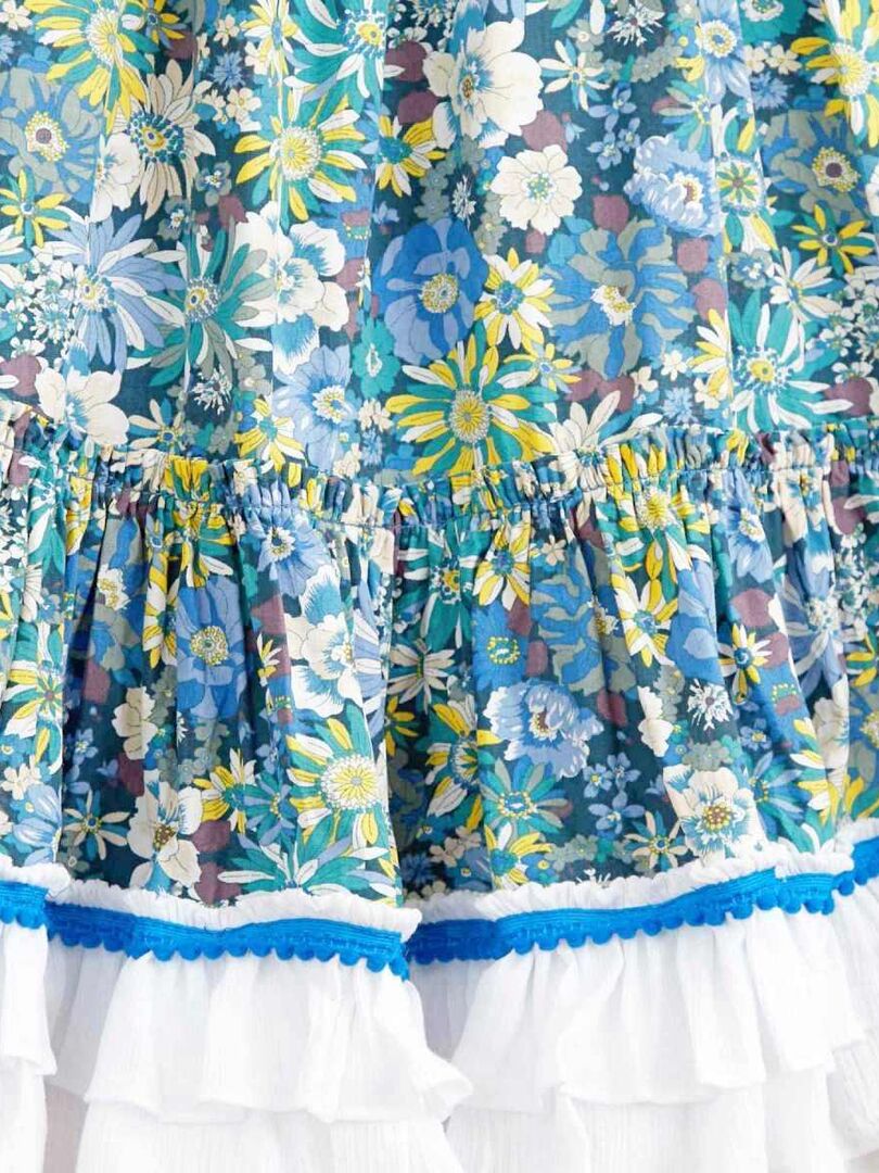 Robe Longue Fleurie Bleue Bohème Fille  2-en-1  ESMERALDA - 'LA FAUTE A VOLTAIRE' Bleu - Kiabi