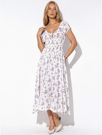 Robe longue fleurie en viscose busem
