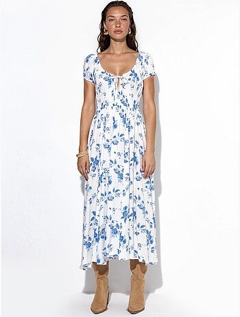 Robe longue fleurie en viscose busem