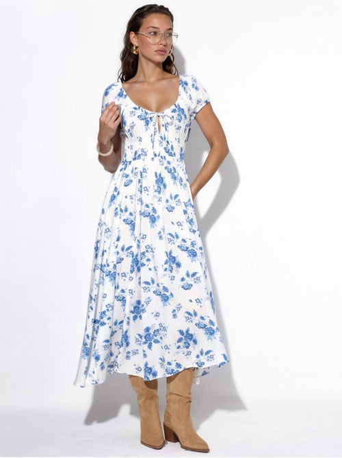 Robe longue fleurie en viscose busem - Kiabi