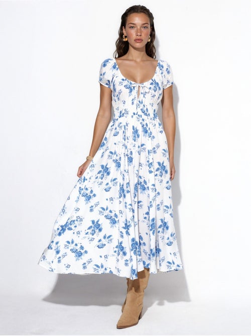 Robe longue fleurie en viscose busem - Kiabi