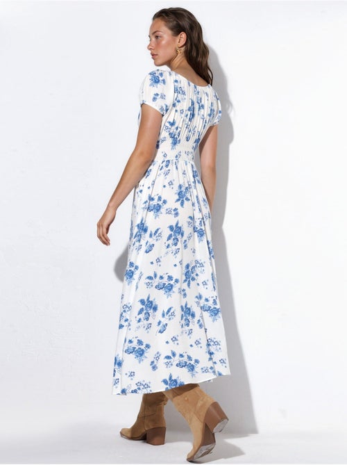 Robe longue fleurie en viscose busem - Kiabi