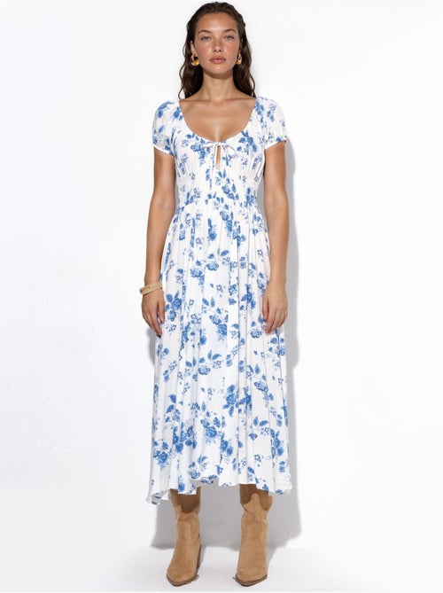 Robe longue fleurie en viscose busem - Kiabi