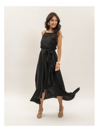 Robe longue fluide avec volants INIVA