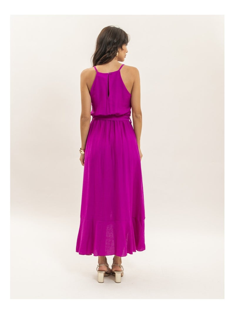 Robe longue fluide avec volants INIVA Violet - Kiabi