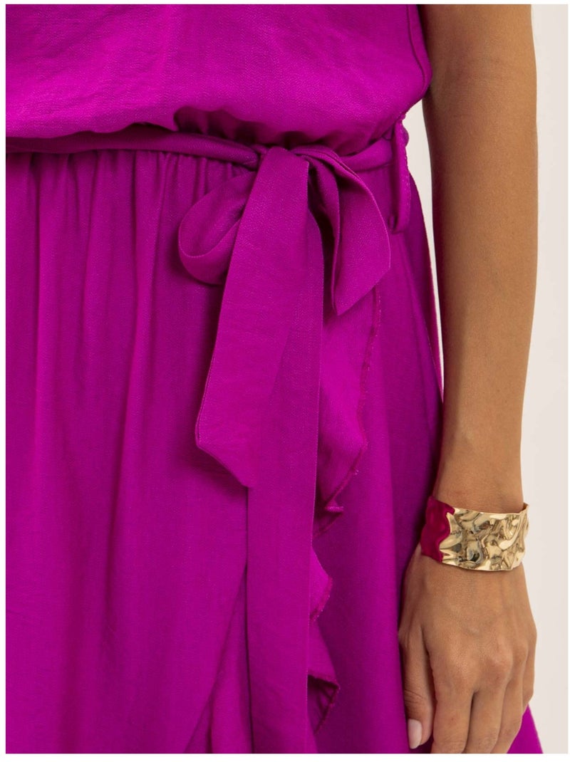 Robe longue fluide avec volants INIVA Violet - Kiabi