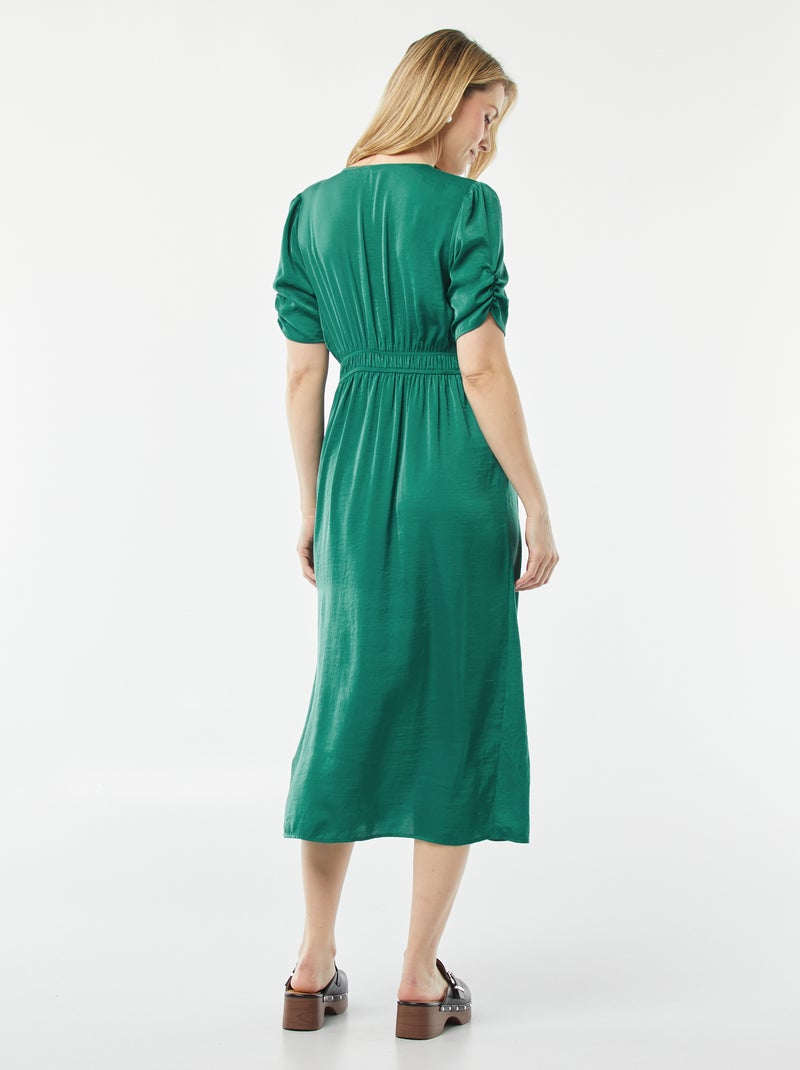 Robe longue fluide de maternité VERT - Kiabi