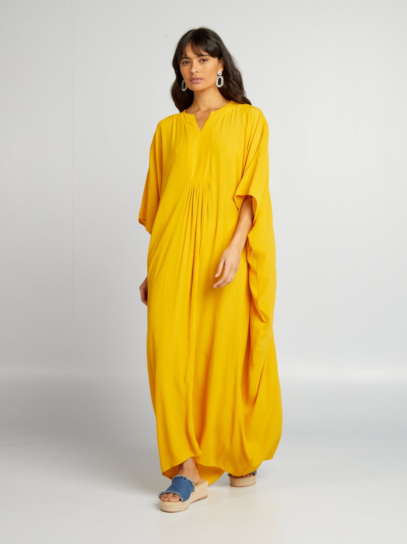 Robe longue fluide et légère Jaune - Kiabi