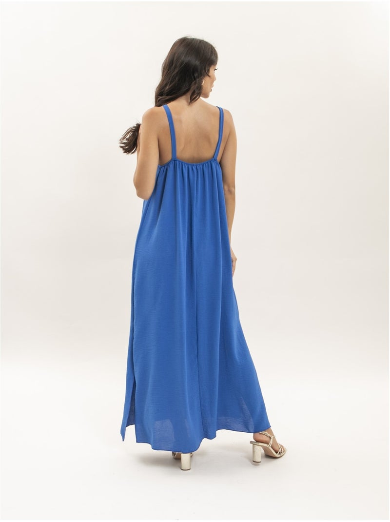 Robe longue fluide IDOZANE Bleu roi - Kiabi