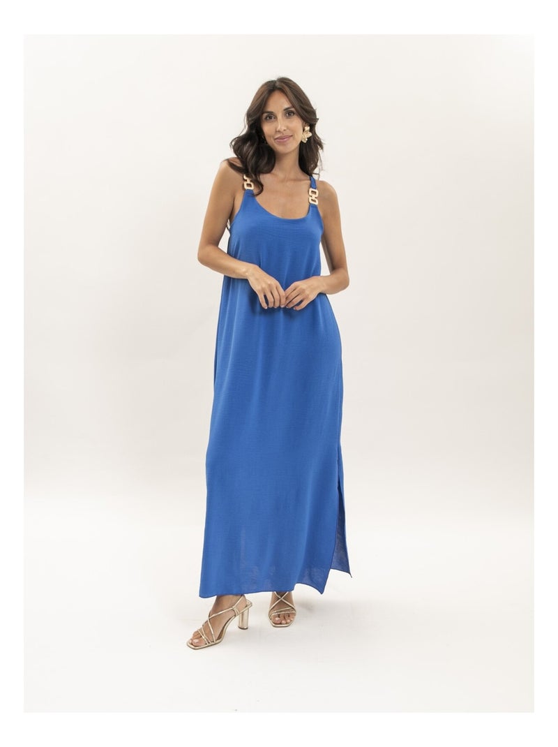 Robe longue fluide IDOZANE Bleu roi - Kiabi