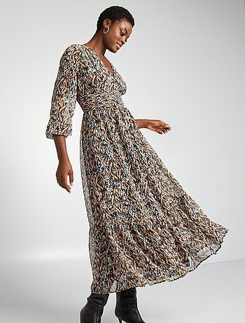 Robe longue fluide imprimée