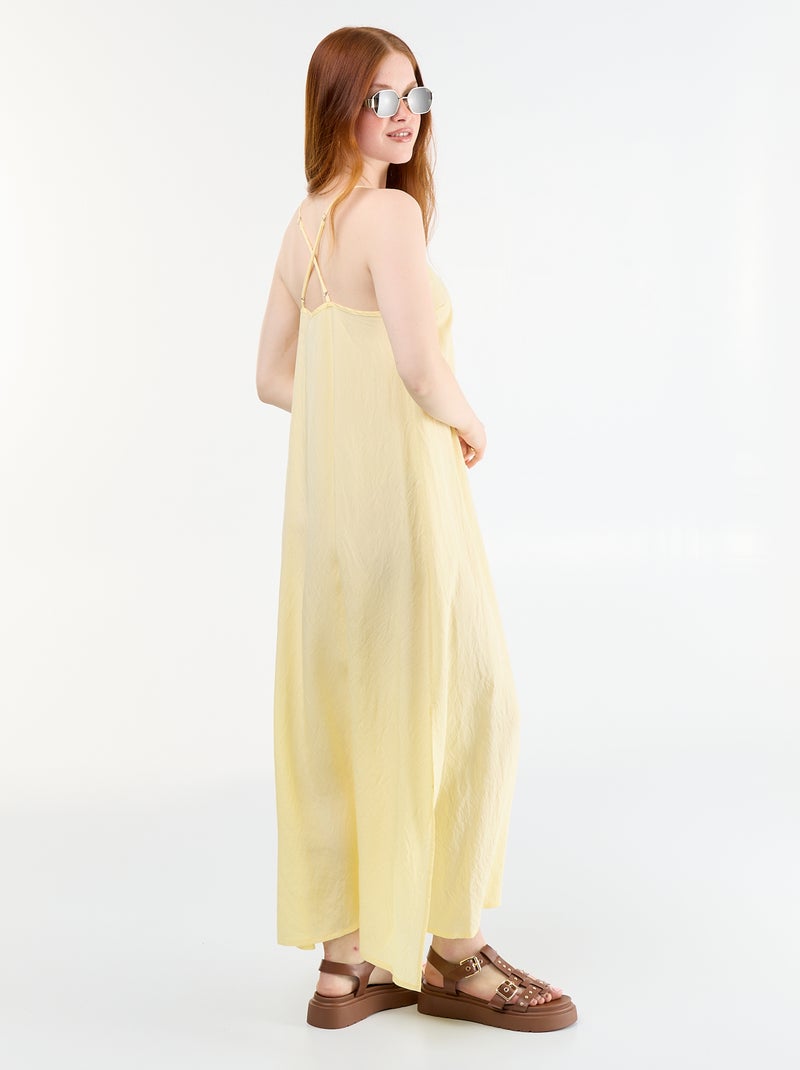 Robe longue fluide Jaune - Kiabi
