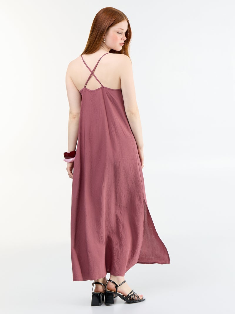 Robe longue fluide Rose - Kiabi