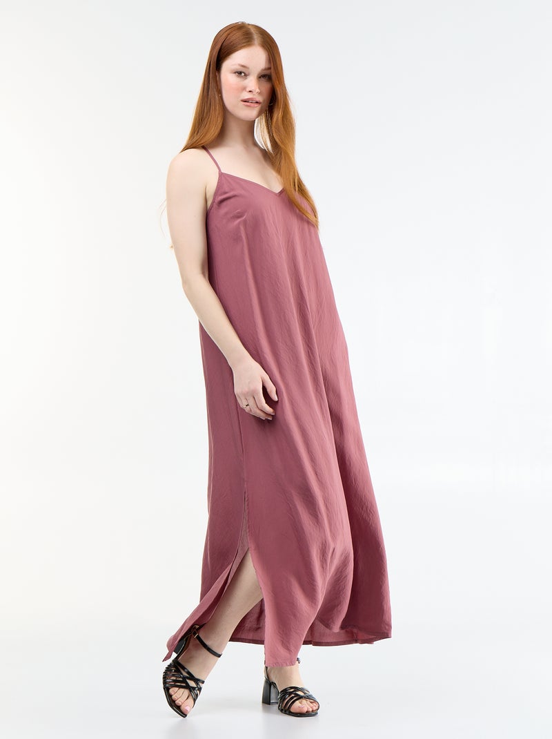 Robe longue fluide Rose - Kiabi