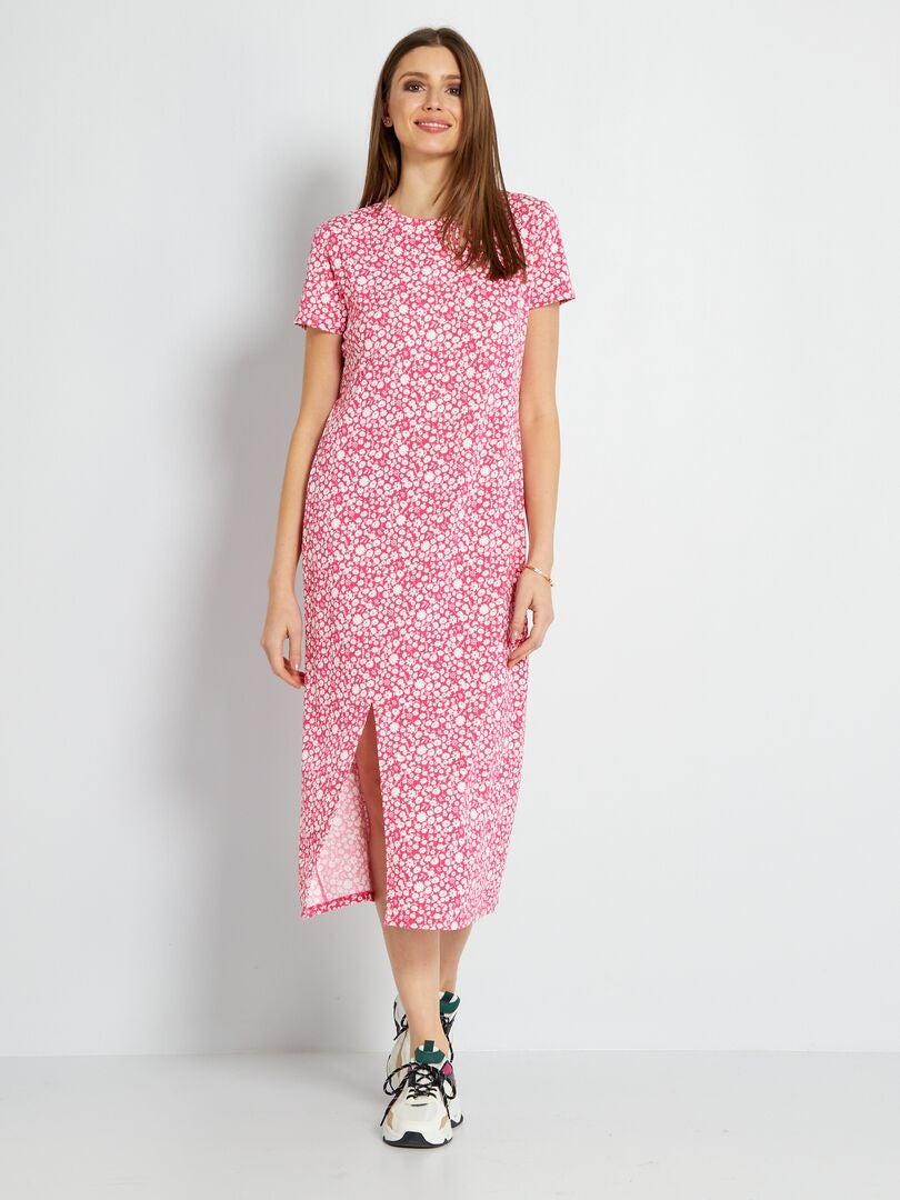 Robe longue fluide Rose - Kiabi