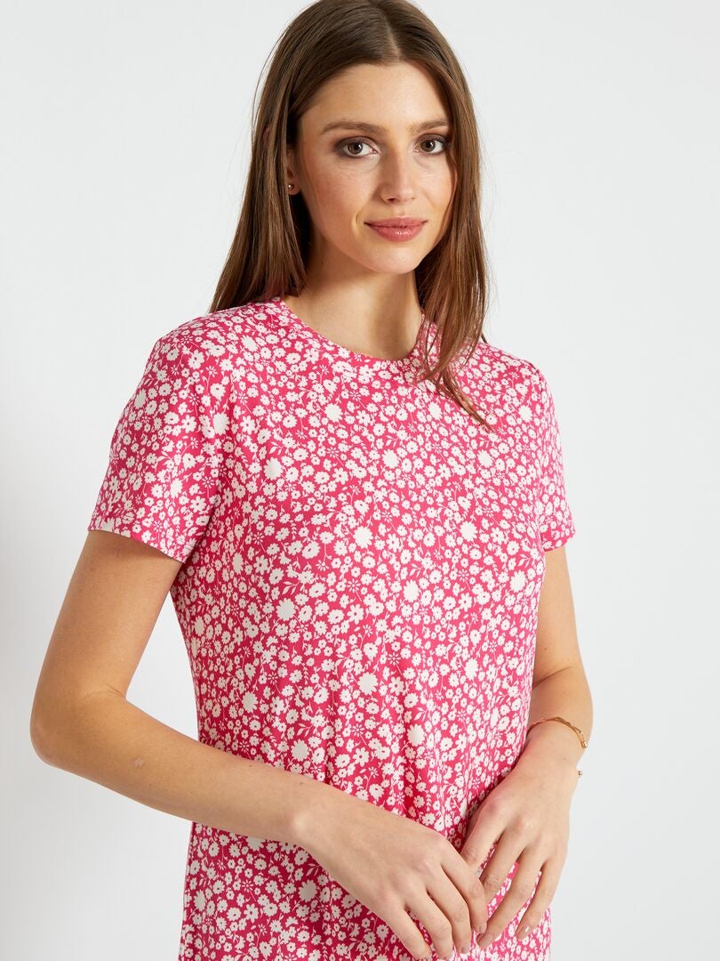 Robe longue fluide Rose - Kiabi
